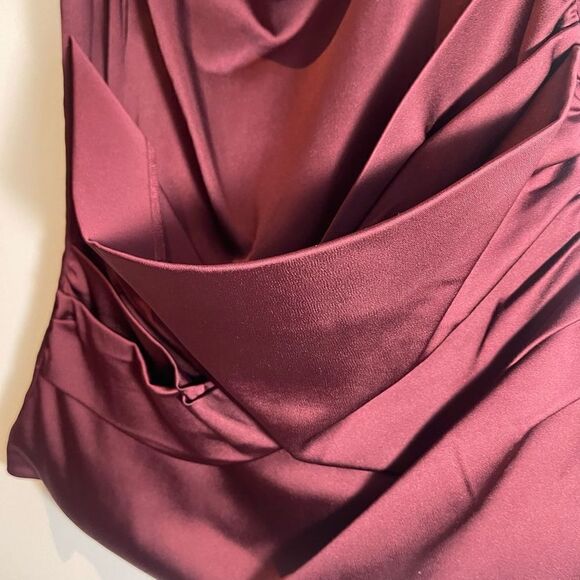 BCBGmaxazria Y2k Wine/Burgundy Sateen Corset Top - Small - Picture 3 of 8
